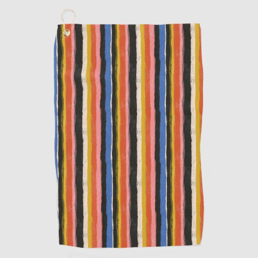 Serviette De Golf Rayures de golf rétro Sunset Racing (Devant)