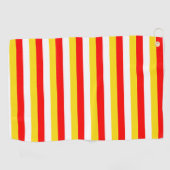 Serviette De Golf Rayures du drapeau de Guernesey rouge jaune blanc (Horizontal)