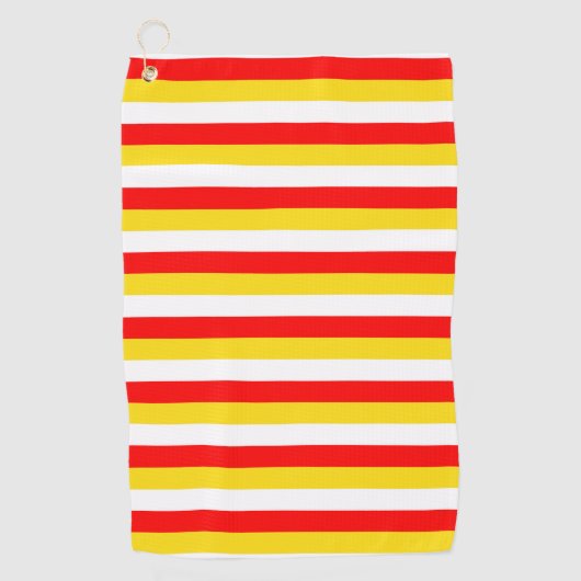 Serviette De Golf Rayures du drapeau de Guernesey rouge jaune blanc (Devant)