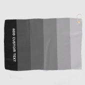 Serviette De Golf Rayures grises rétro avec nom Simple Sans Serif (Horizontal)