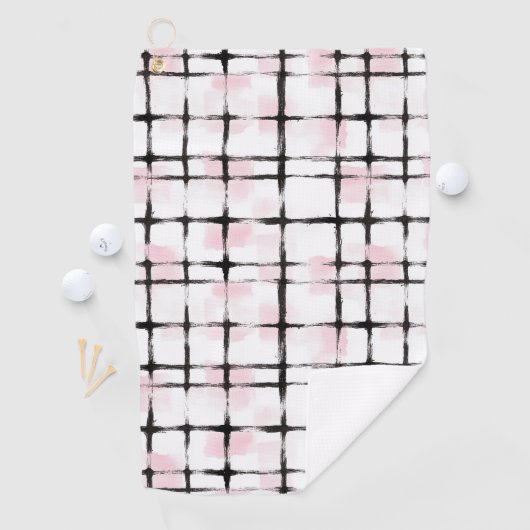 Serviette De Golf Rayures noires roses (En situation)