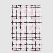 Serviette De Golf Rayures noires roses (Devant)