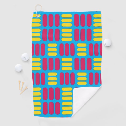 Serviette De Golf Rayures rose jaune (En situation)