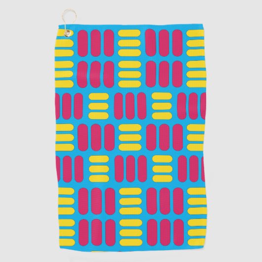 Serviette De Golf Rayures rose jaune (Devant)