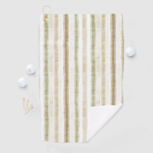Serviette De Golf Rayures vert brun crème