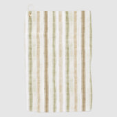 Serviette De Golf Rayures vert brun crème (Devant)