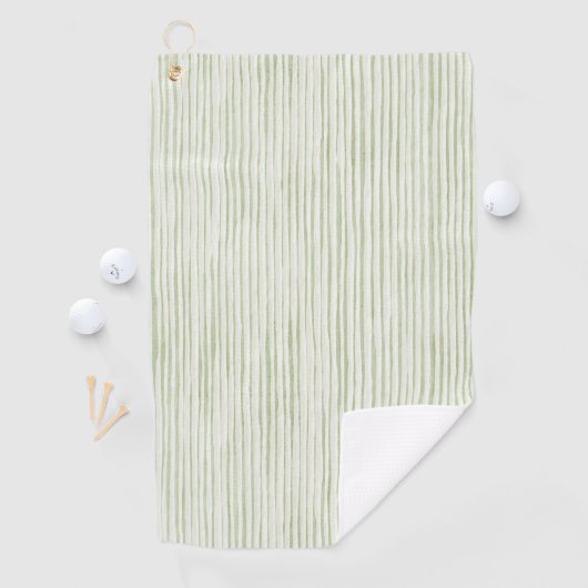 Serviette De Golf Rayures Vertes Blanches (En situation)