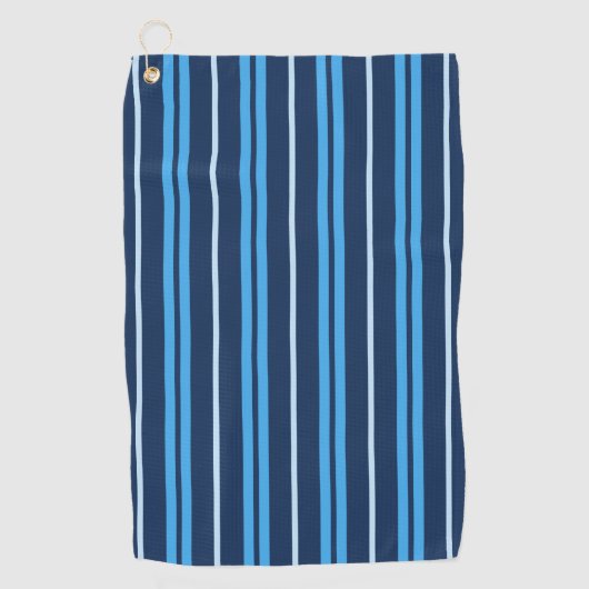 Serviette De Golf Rayures verticales bleues de largeur variable (Devant)