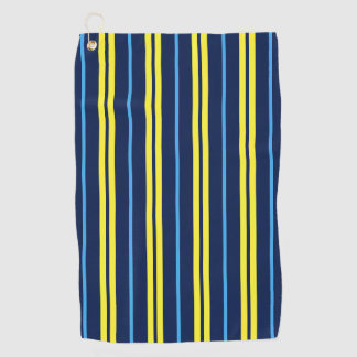 Serviette De Golf Rayures verticales jaunes et bleues de largeur var