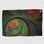Serviette De Golf Reborn Green Art Abstrait (Horizontal)