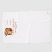 Serviette De Golf Recette de boisson ancienne mode (Horizontal)