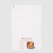 Serviette De Golf Recette de boisson ancienne mode (Devant)