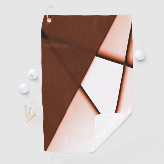 Serviette De Golf Rectangle de trapèze beige sous tôle brun foncé (En situation)