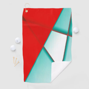 Serviette De Golf Rectangle de trapèze de turcoise lisse sous feuill