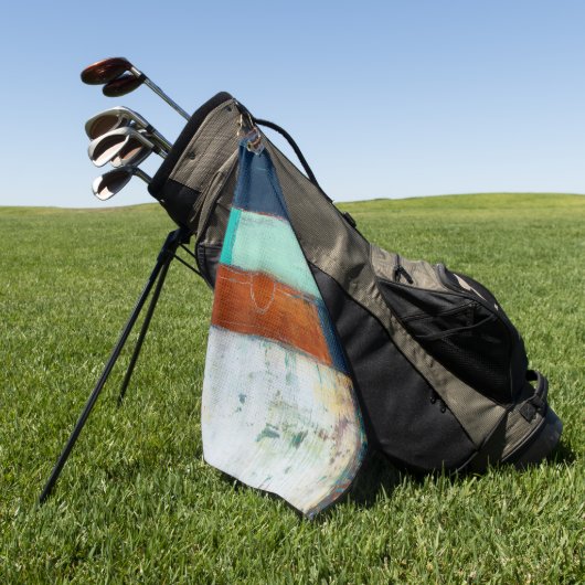 Serviette De Golf Rectangles Abstraites (Vert)