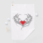 Serviette De Golf Red Angel Coeur avec ailes (En situation)