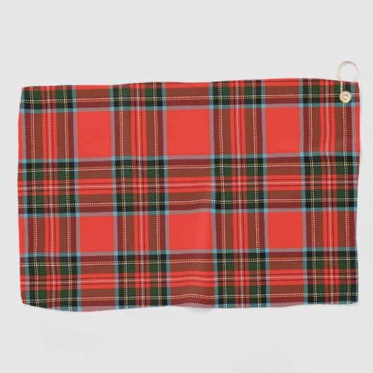 Serviette De Golf Red Black and White Plaid Pattern (Horizontal)