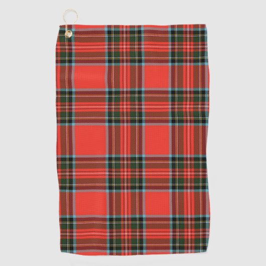 Serviette De Golf Red Black and White Plaid Pattern (Devant)