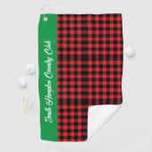 Serviette De Golf Red Buffalo Plaid Golf Towne / Custom Club Nom (En situation)