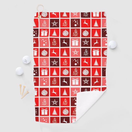 Serviette De Golf Red Christmas Holiday Cute Tree Reinder (En situation)