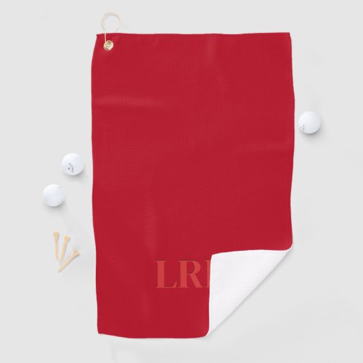 Serviette De Golf Red Classic Custom Modern Initial Simple Monogramm (En situation)