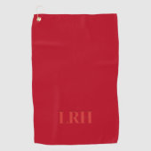 Serviette De Golf Red Classic Custom Modern Initial Simple Monogramm (Devant)