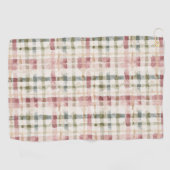 Serviette De Golf Red Cream Plaid Stripes  (Horizontal)