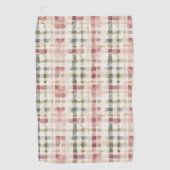 Serviette De Golf Red Cream Plaid Stripes  (Devant)