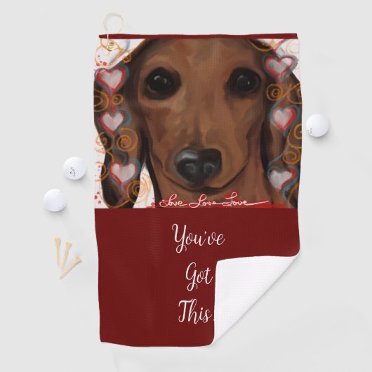 Serviette De Golf Red Dachshund (En situation)