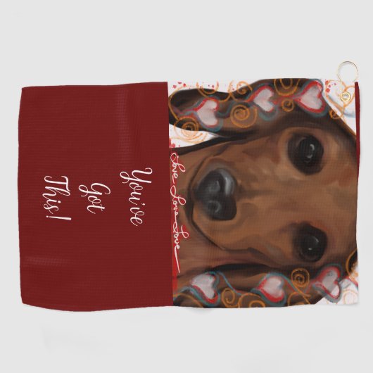 Serviette De Golf Red Dachshund (Horizontal)