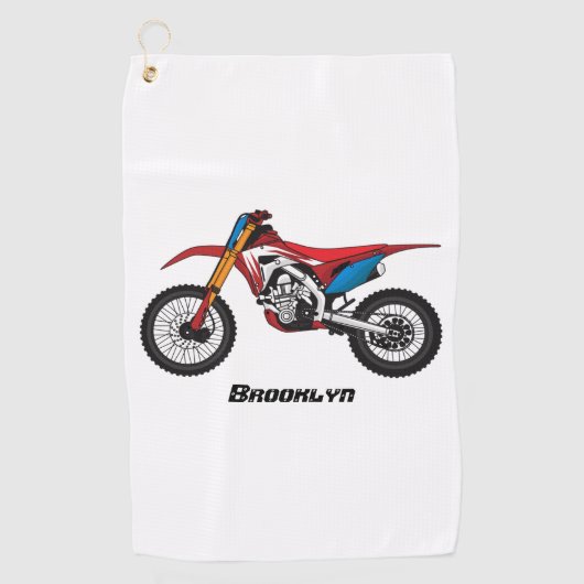 Serviette De Golf Red dirt bike motorcycle (Devant)