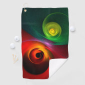 Serviette De Golf Red Green Yin Yang Moderne Motif d'art Abstrait #2 (En situation)