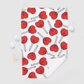 Serviette De Golf Red Lollipops, Heart Lollipops, Lollipop Pattern (En situation)