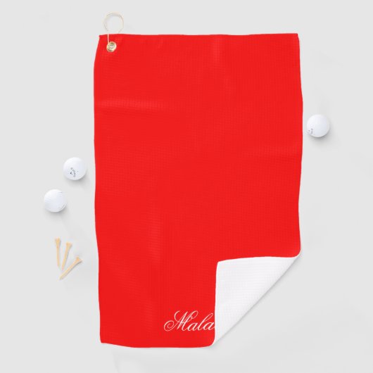 Serviette De Golf Red Personalized Golf Towel with Custom Name (En situation)