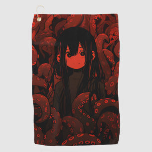 Serviette De Golf Red Tentacle Horror Anime Girl