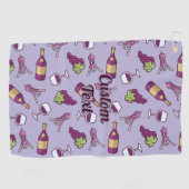 Serviette de golf Red Wine Motif (Horizontal)
