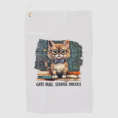 Serviette De Golf Règle des chats, Drools scolaires (Devant)