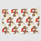 Serviette De Golf Reindeer Drunk Funny Caractère de Noël (Horizontal)