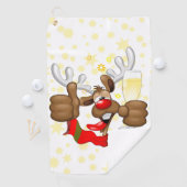 Serviette De Golf Reindeer Drunk Funny Caractère de Noël (En situation)