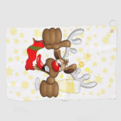 Serviette De Golf Reindeer Drunk Funny Caractère de Noël (Horizontal)