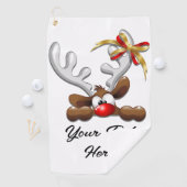 Serviette De Golf Reindeer Puzzled drôle Caractère de Noël (En situation)