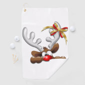 Serviette De Golf Reindeer Puzzled drôle Caractère de Noël (En situation)
