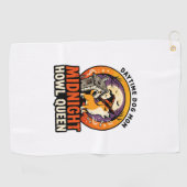 Serviette De Golf Reine des Hurlements de Chien d'Halloween (Horizontal)