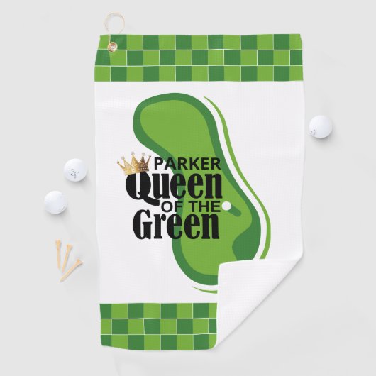 Serviette De Golf Reine du Monogramme Vert (En situation)