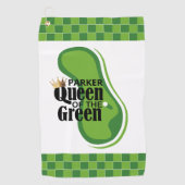 Serviette De Golf Reine du Monogramme Vert (Devant)