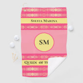 Serviette De Golf Reine du Swing Rose (En situation)