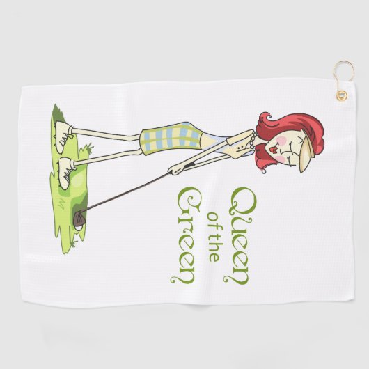 Serviette De Golf Reine du Vert (Horizontal)
