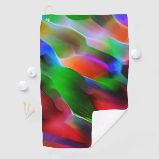 Serviette De Golf relief et profondeur vert foncé et rouge (En situation)