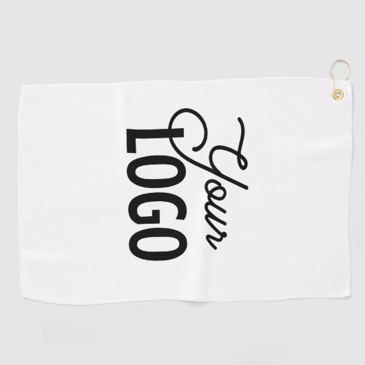 Serviette De Golf Remplacement facile du logo | BLANCHE (Horizontal)