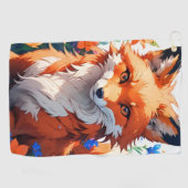 Serviette De Golf Renard à fleurs (Horizontal)